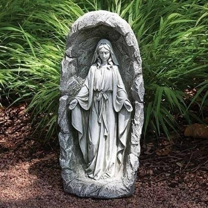 Our Lady of Grace, LED Solar Powered Garden Statue 47cm / 18.5 Inches High Resin Cast Figurine, by Joseph's Studio