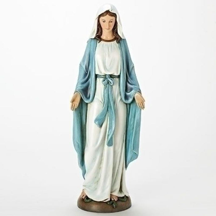 Our Lady of Grace, Miraculous Medal Statue 46cm / 18 Inches High Resin Cast Figurine, by Joseph's Studio