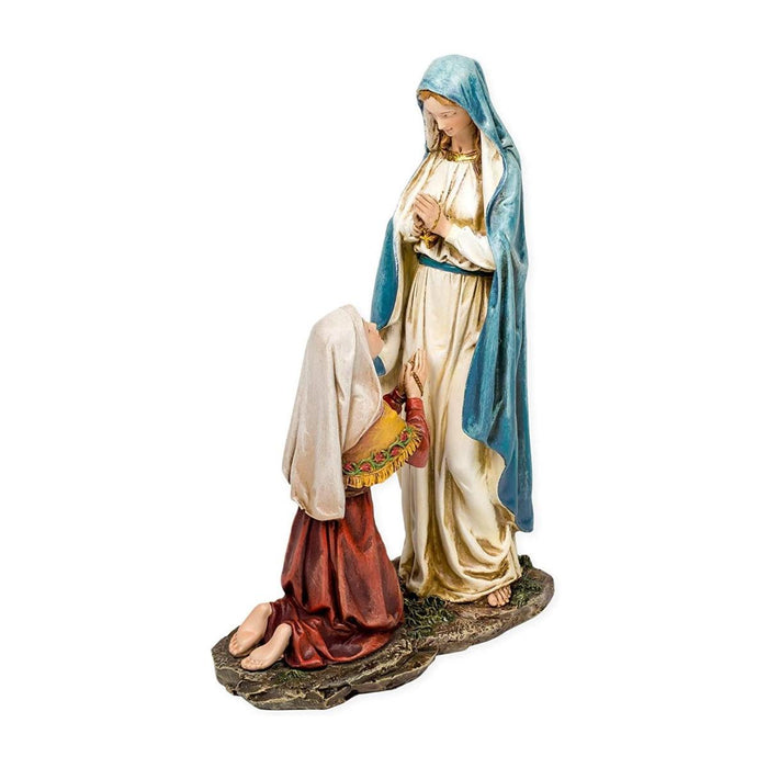 Our Lady of Lourdes and St Bernadette, 25cm / 10 Inches High Handpainted Resin Cast Figurine, by Joseph's Studio