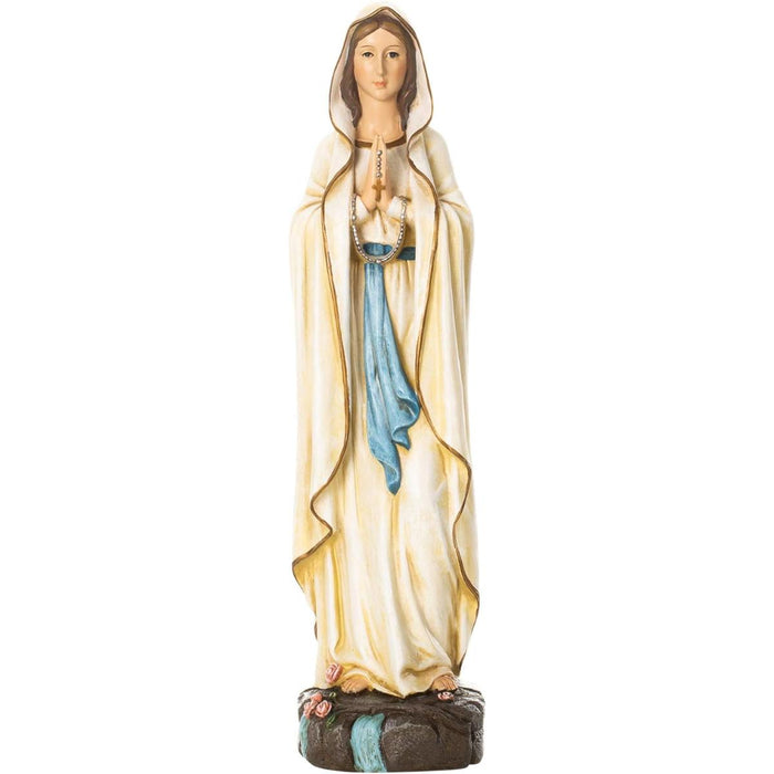 Our Lady of Lourdes Statue 43cm / 17 Inches High Handpainted Resin Cast Figurine, by Joseph's Studio