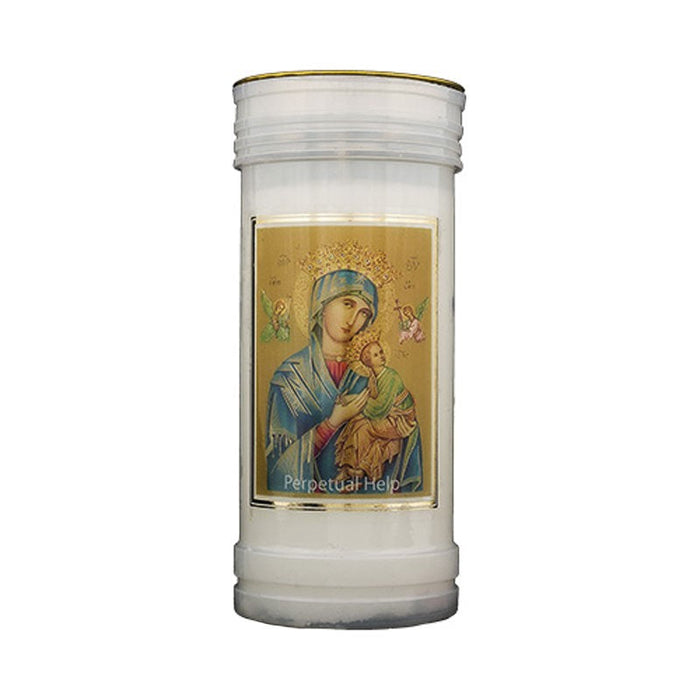 Our Lady of Perpetual Help Prayer Candle, Burning Time Approximately 72 Hours, Case of 24 Candles