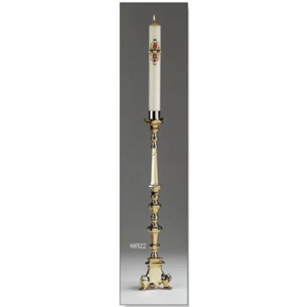 Paschal Candlestick, Solid Brass Baroque Design 100cm / 39 Inches High Complete With Either a 2 or 3 Inch Diameter Candle Socket