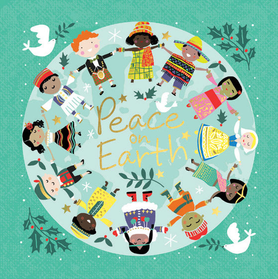 Peace On Earth, Children's Advent Calendar, Size 15cm Square. Pack of 6 Multi Buy Offer