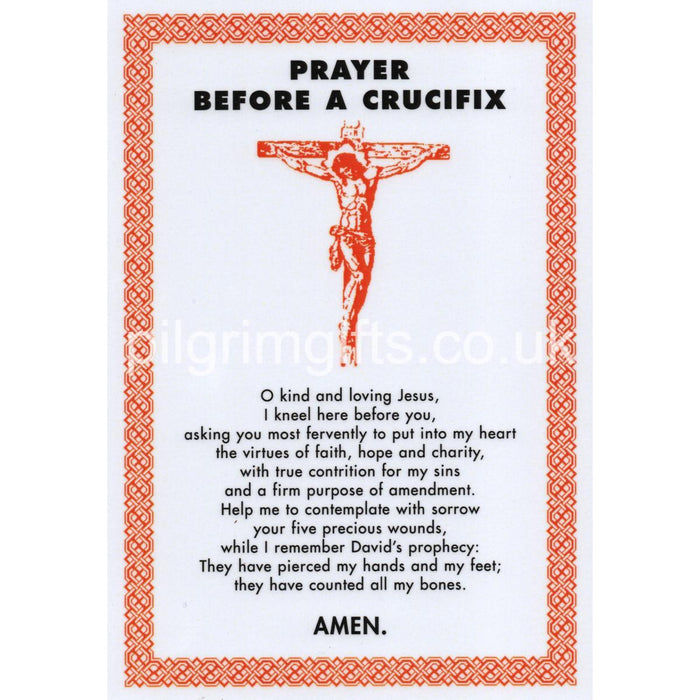 Prayer Before A Crucifix, A5 Size Laminated Altar Card