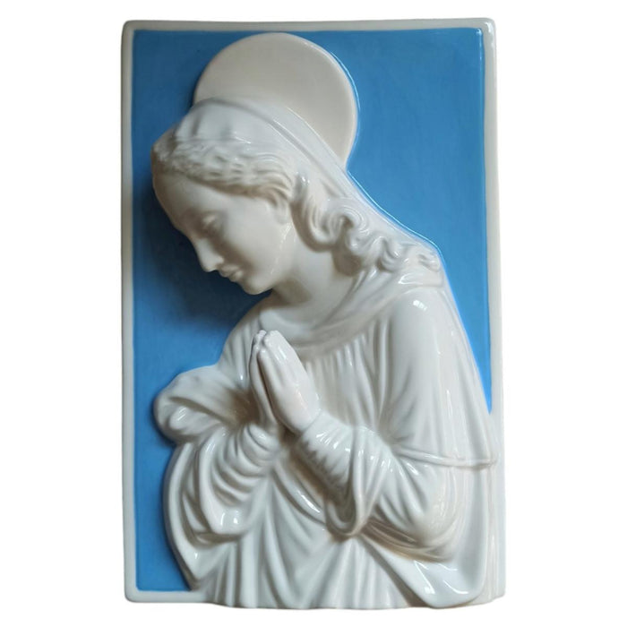 Praying Madonna Della Robbia Ceramic Plaque 28cm / 11 Inches High