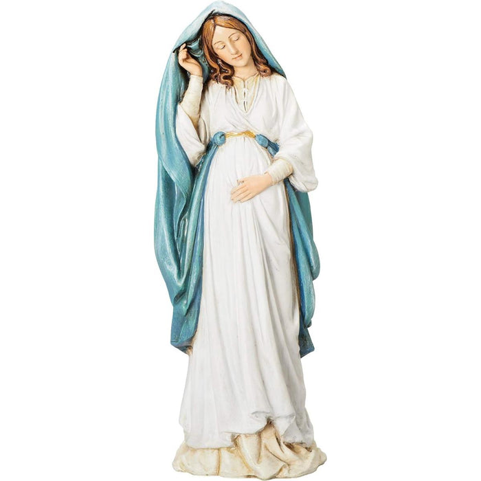 Pregnant Madonna, Statue 22cm / 8.75 Inches High Handpainted Resin Cast Figurine, by Joseph's Studio