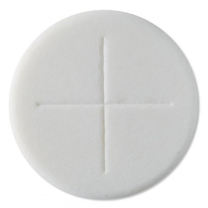 Priest's Altar Bread Single Cross Design With Sealed Edge, Quantity 50 White - 2.75 Inches / 70mm Diameter