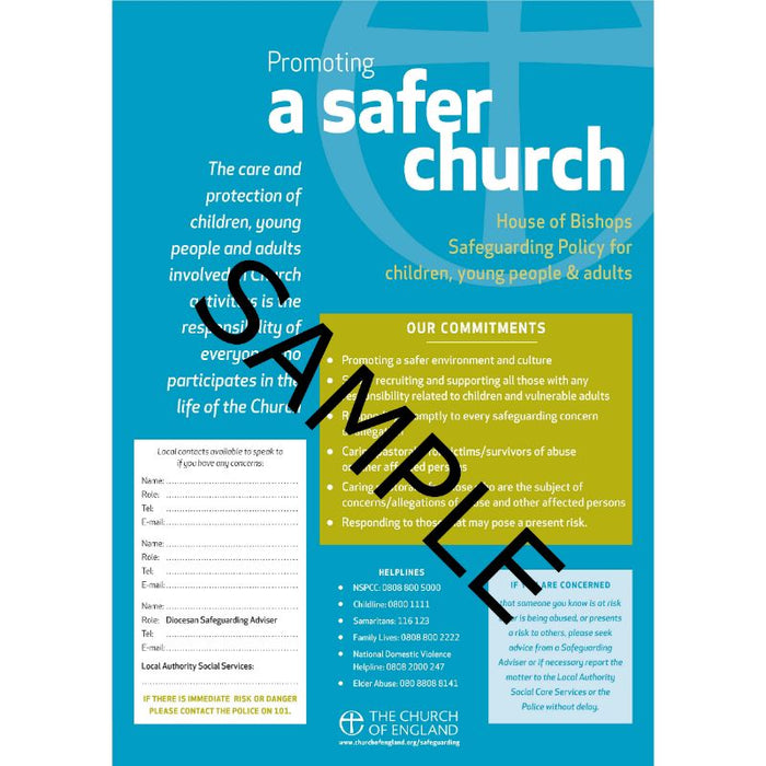 Promoting a Safer Church Poster A Summary of the House of Bishops Safeguarding Policy Church of England