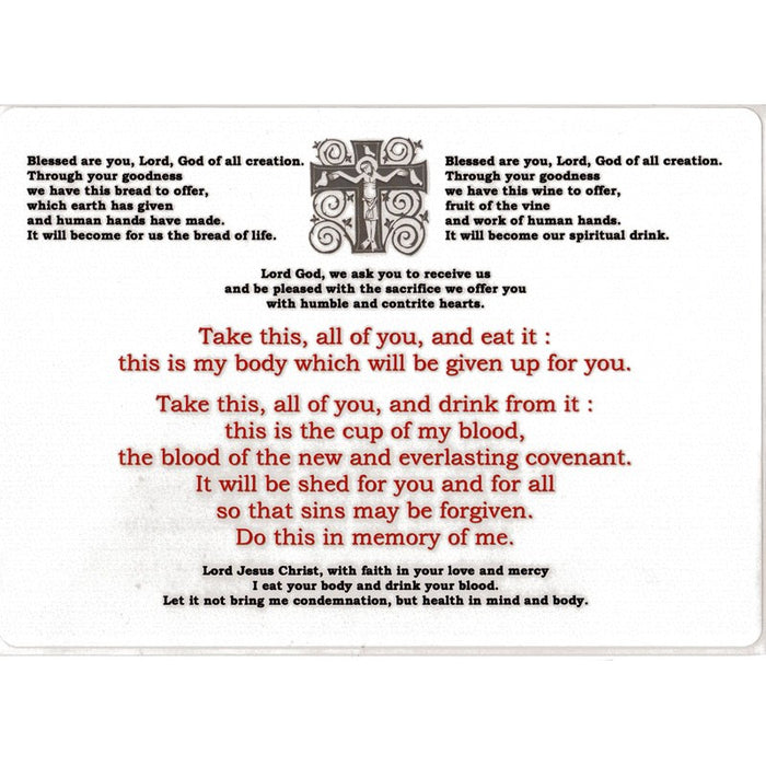 Altar Card RC/CW , A4 Size Laminated Altar Card Printed On Both Sides