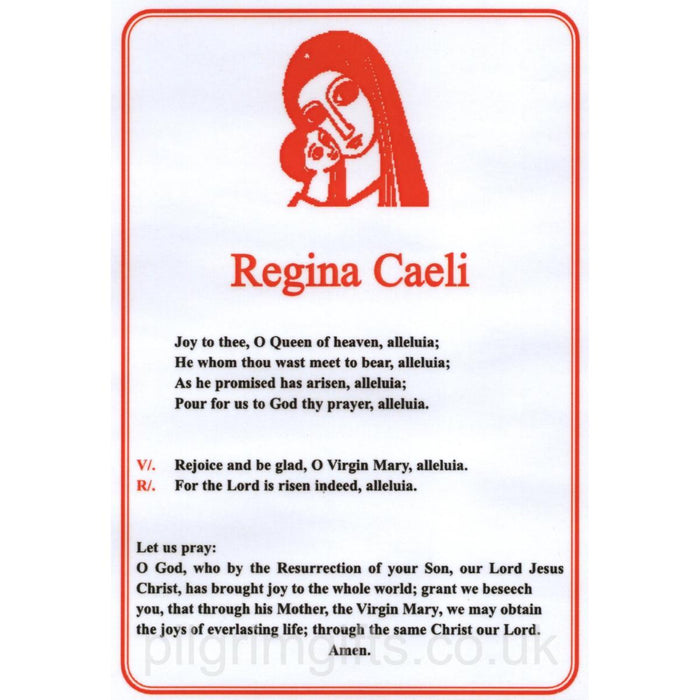 Angelus/Regina Coeli, A5 Size Laminated Card Printed Both Sides