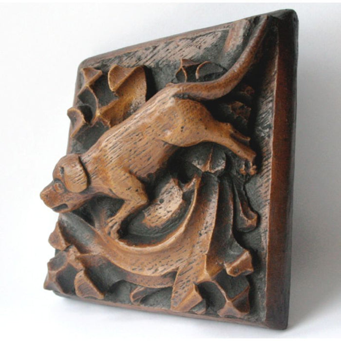 Ripon Medieval Hound Ripon Cathedral, Replica Church Woodcarving 15cm / 6 Inches Wide