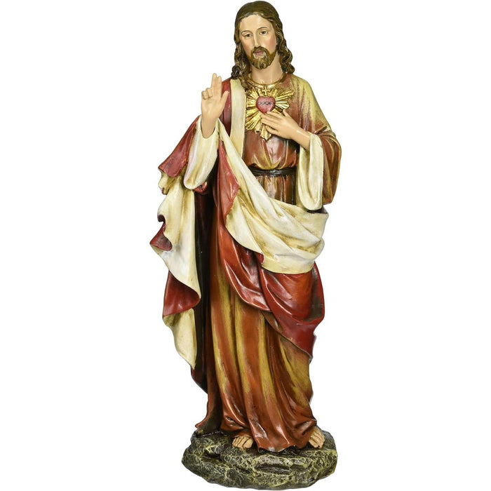 Sacred Heart of Jesus, Statue 26cm / 10.25 Inches High Handpainted Resin Cast Figurine