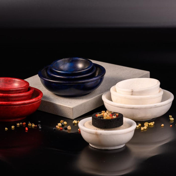 Incense Bowl, Red Coloured Soapstone - Large Size 10cm / 4 Inches Diameter