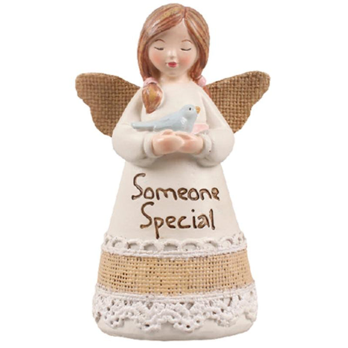Someone Special Message Angel, Hand Painted Resin Cast Angel, 11cm / 4.25 Inches High