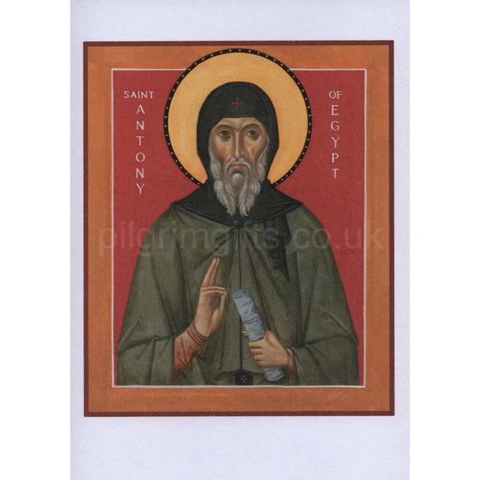 St. Anthony of Egypt, Icon Greetings Card Blank Inside - A6 Size