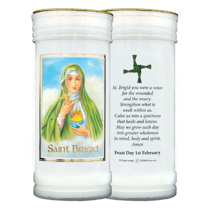St Brigid - Bridget Prayer Candle, Burning Time Approximately 72 Hours