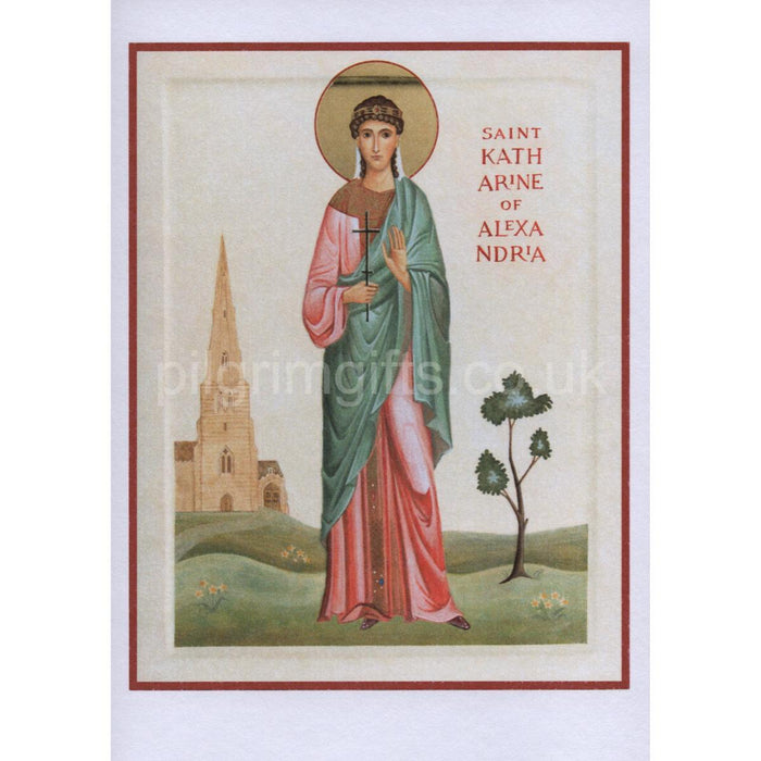 St. Catherine of Alexandria, Icon Greetings Card Blank Inside - A6 Size