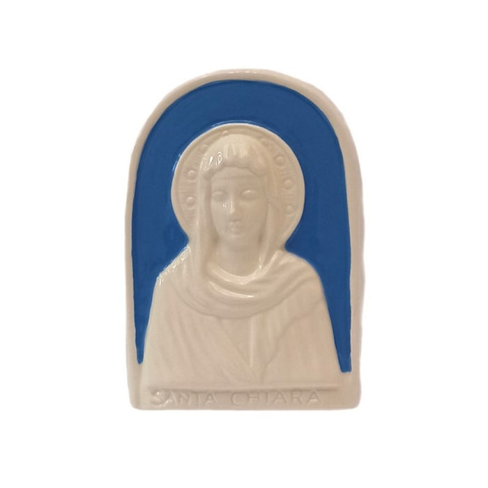 St. Clare of Assisi - Della Robbia Ceramic Plaque 11.5cm / 4.5 Inches High