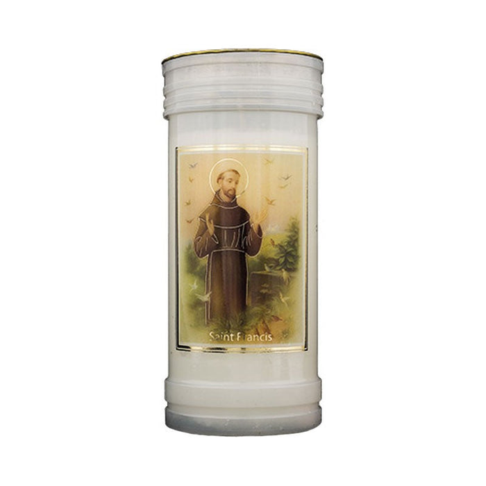 St Francis Of Assisi Prayer Candle, Burning Time Approximately 72 Hours, Case of 24 Candles