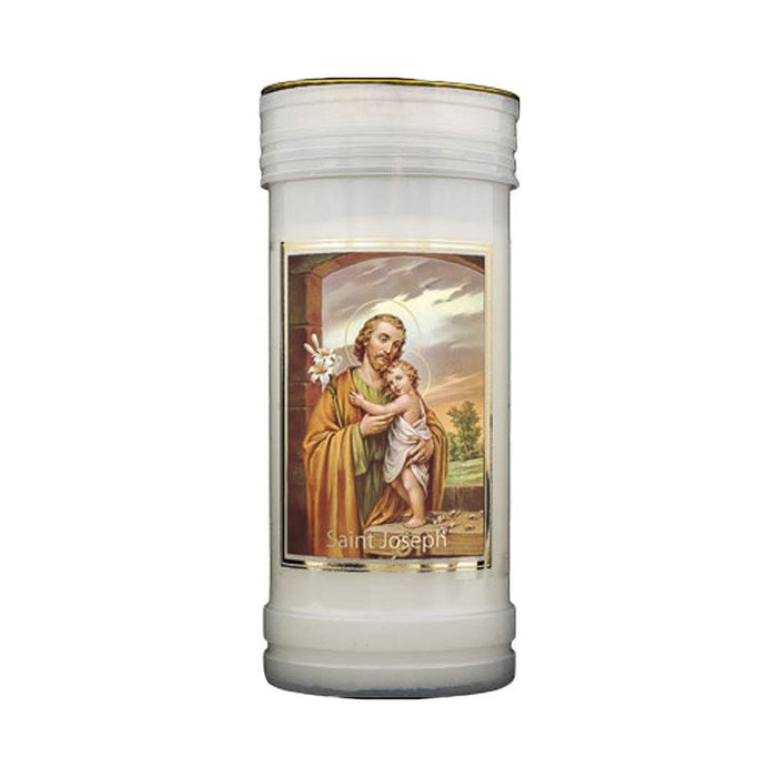 St Joseph Prayer Candle, Burning Time Approximately 72 Hours, Case of 24 Candles