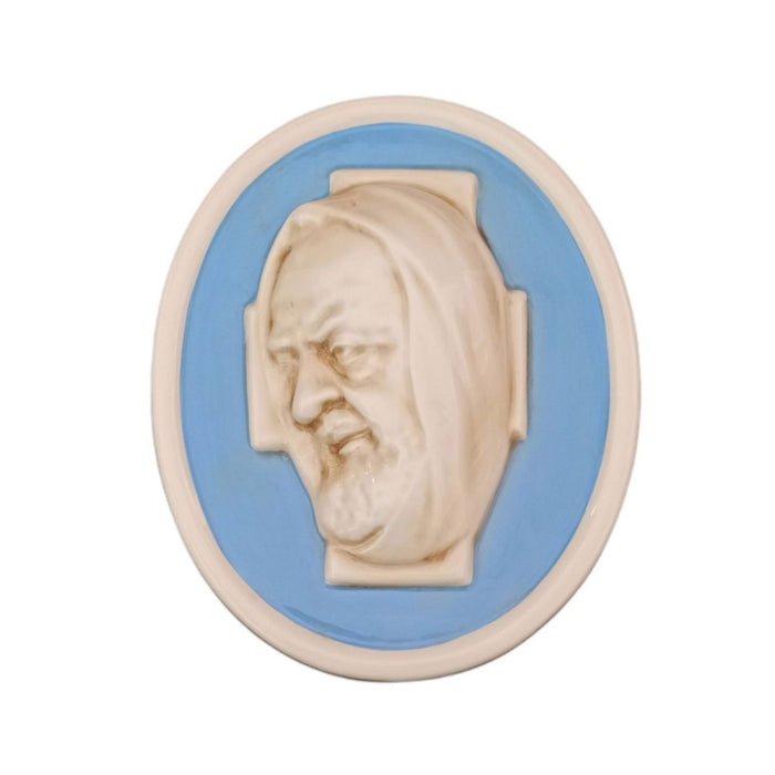 St. Padre Pio - Della Robbia Ceramic Plaque 23.5cm / 9.25 Inches High