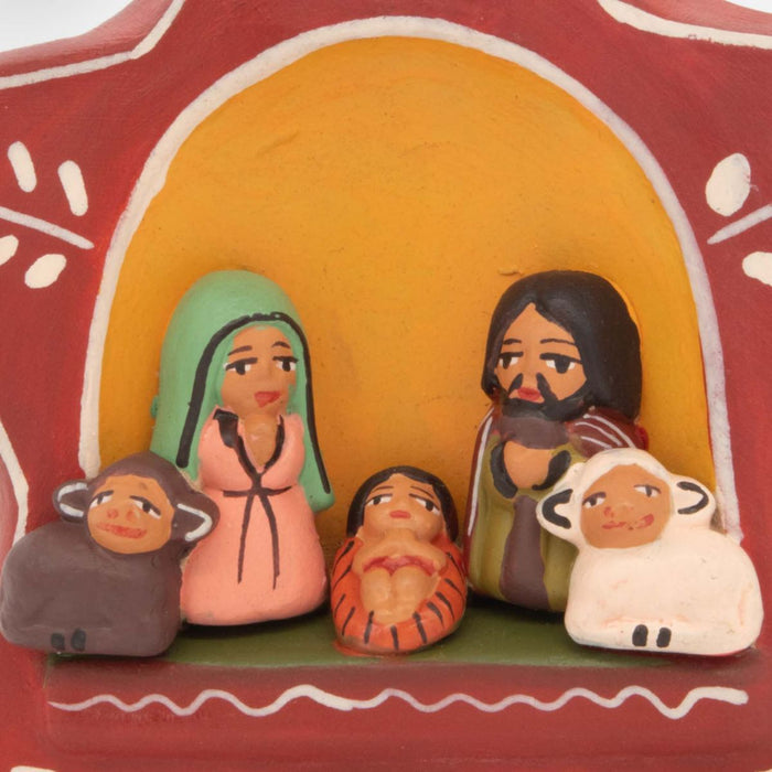 Star Of Bethlehem Nativity with the Holy Family, Fairtrade Peruvian Ceramic Figurines 8.5cm / 3.5 Inches High