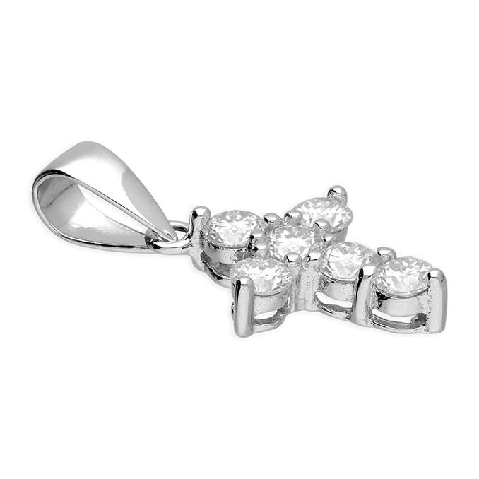 Sterling Silver Moissanite Cross - Height 21mm