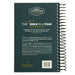 Notebook titled 'The Bible in a Year' with spiral binding on a white background