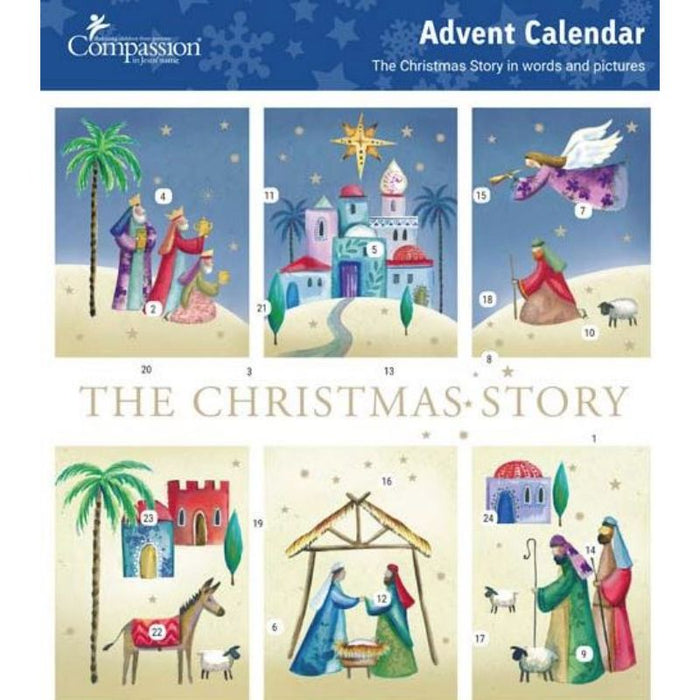 The Christmas Story, Advent Calendar Card Size 21cm Square