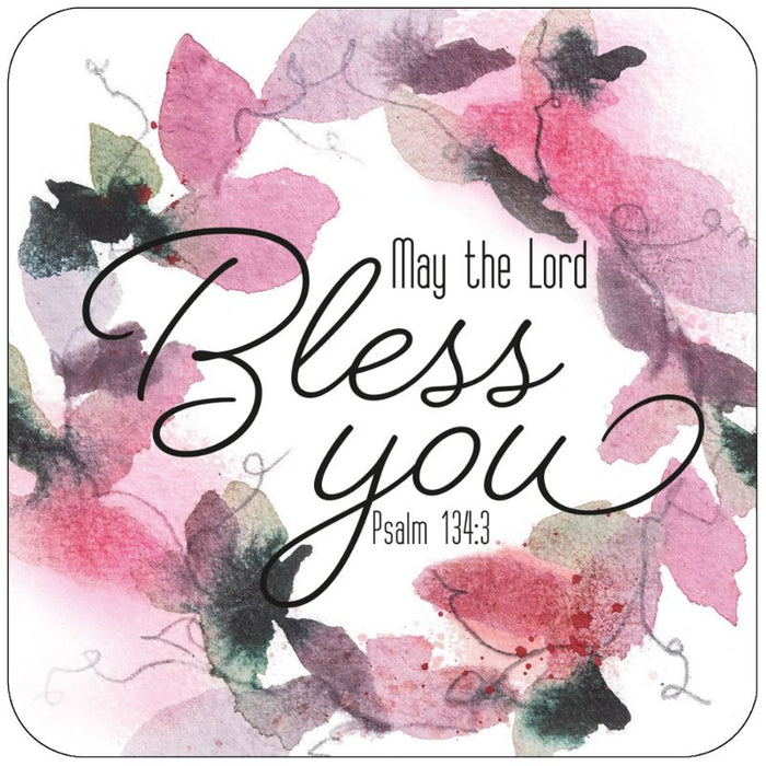 May The Lord Bless You, Coaster With Bible Verse Psalm 134:3 Size 9.5cm / 3.75 Inches Square
