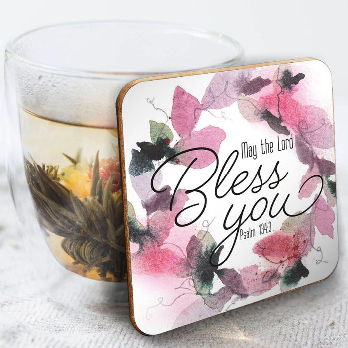 May The Lord Bless You, Coaster With Bible Verse Psalm 134:3 Size 9.5cm / 3.75 Inches Square