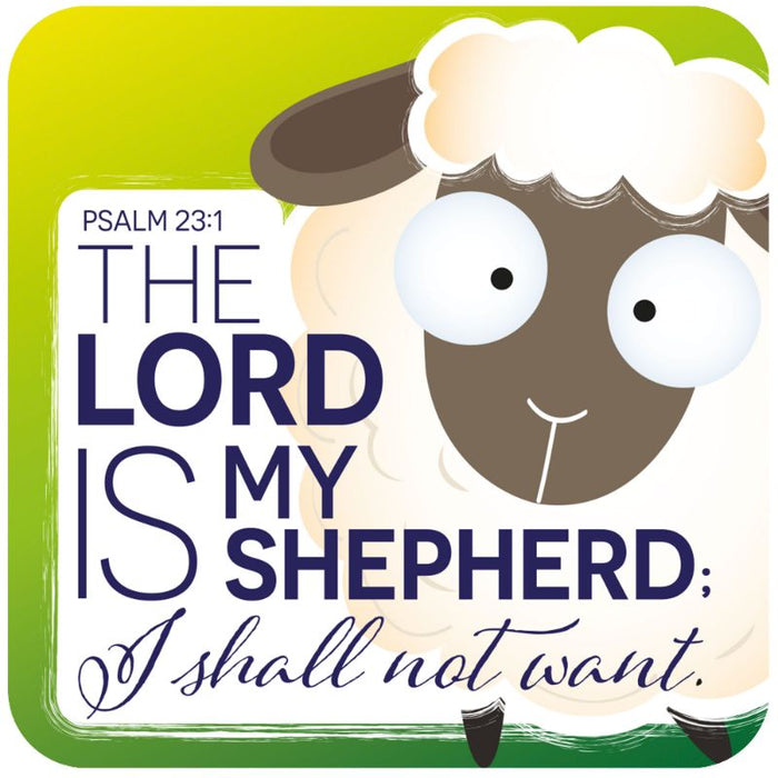 The Lord Is My Shepherd I Shall Not Want, Coaster With Bible Verse Psalm 23:1 Size 9.5cm Square - MULTI BUY Offers Available