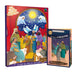 Advent calendar with nativity scene illustration and 'The Story of Christmas' book. Box of 18 Calendars