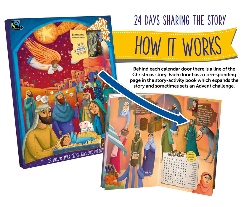 The Real Advent Calendar - With Fairtrade Chocolate's and a 24 Page Book 2026 Edition - PRE ORDER NOW Available End of September