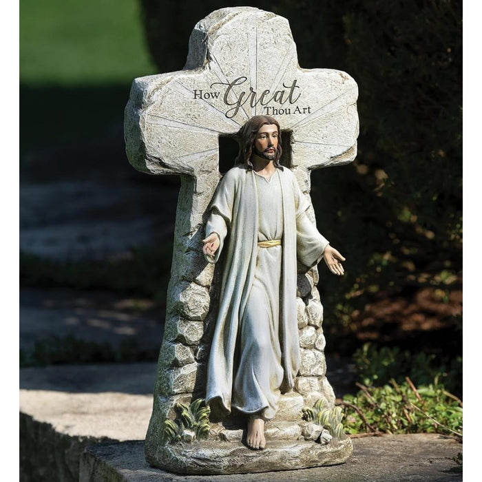 The Risen Christ - Leaving The Tomb, Resin Cast Handpainted Figurine 39cm / 15.25 Inches High, by Joseph's Studio