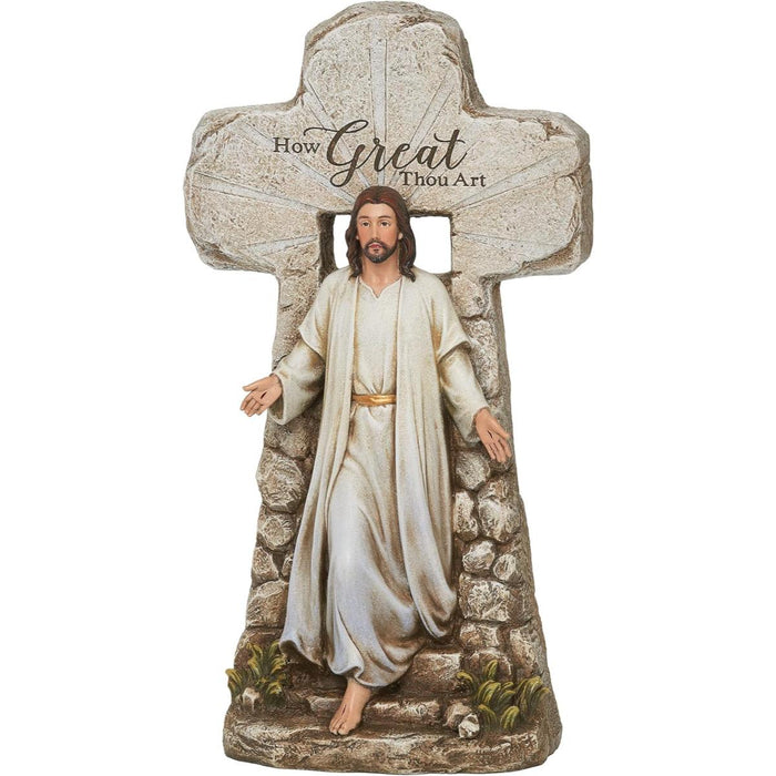 The Risen Christ - Leaving The Tomb, Resin Cast Handpainted Figurine 39cm / 15.25 Inches High, by Joseph's Studio