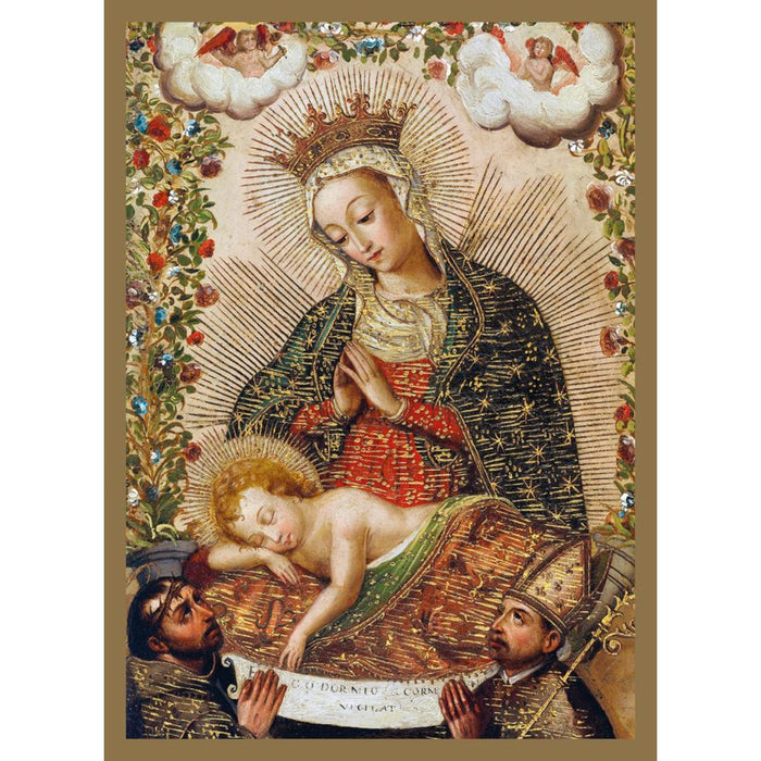 The Virgin Adoring The Christ Child With Two Saints - Pack of 8 Christmas Cards