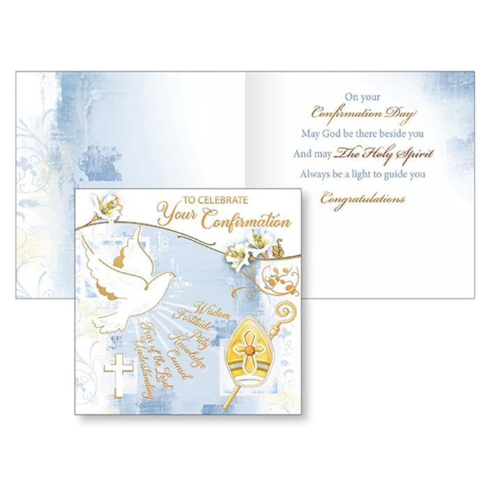 To Celebrate Your Confirmation Handcrafted Greetings Card - With Prayer on the Inside