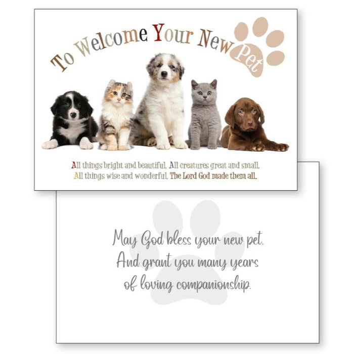 To Welcome Your New Pet - Greeting Card