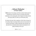 Informational text about Advent and an Advent calendar on a white background