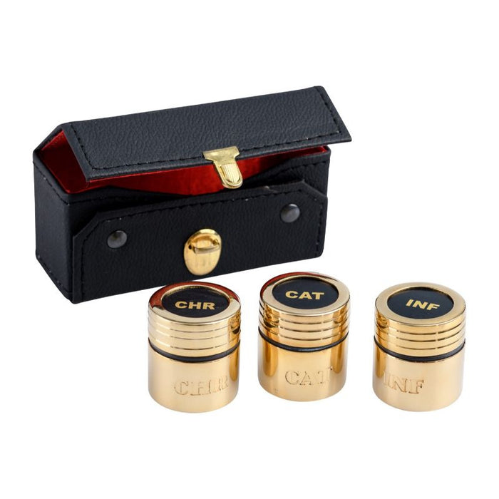 Triple Holy Oil Stock, Gold Plated Brass With Quality Durable Case