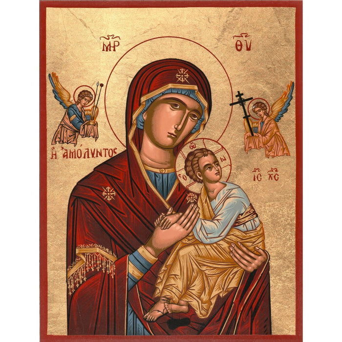Virgin and Child of the Passion Handmade Icon Red, Available In 6 Sizes