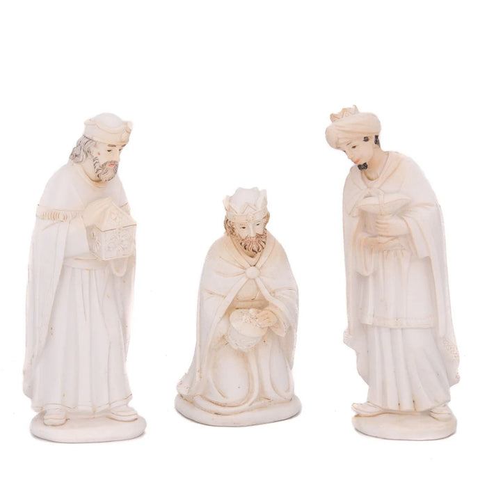Nativity Crib White Resin Figures 9cm / 3.5 Inches High - Available with a Choice of Stables