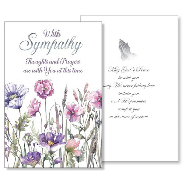 With Sympathy, Greetings Card - Thoughts And Prayers Are With You At This Time