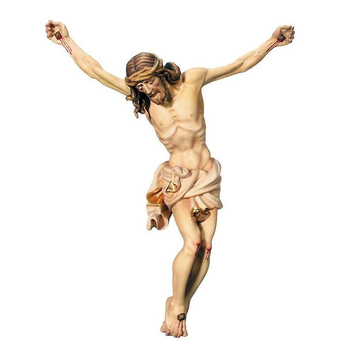 Baroque Style Corpus, Wood Carved Body of Christ With Cream/White Loincloth, Available In 12 Sizes From 15cm To 150cm