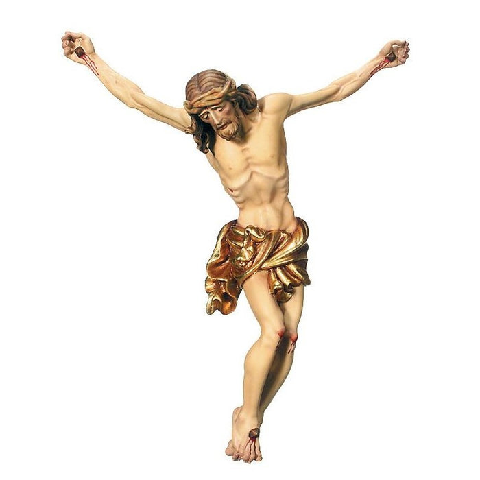 Baroque Style Corpus, Wood Carved Body of Christ With a Gilded Loincloth, Available In 12 Sizes From 15cm To 150cm