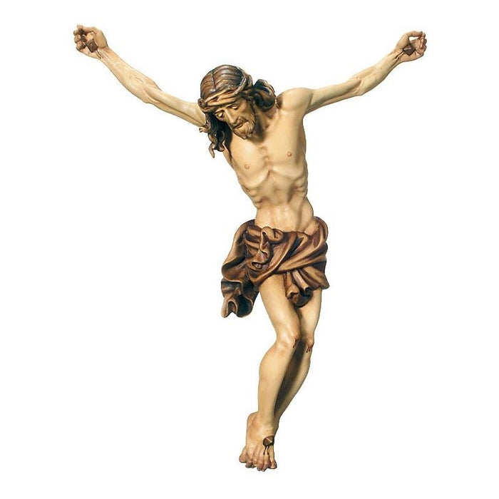 Baroque Style Corpus, Wood Carved Body of Christ With a Natural Coloured Loincloth, Available In 12 Sizes From 15cm To 150cm