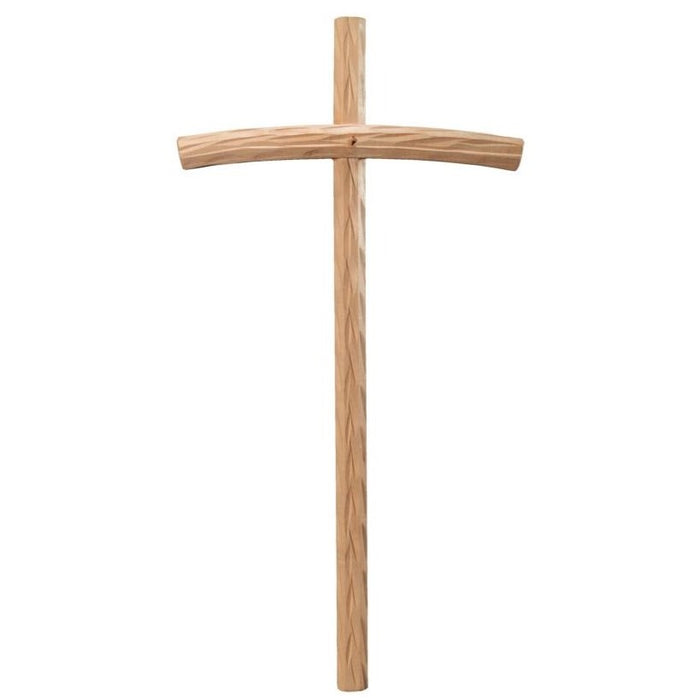 Wooden Cross With Curved Bar, Handmade In Lime Wood, Available In 15 Sizes