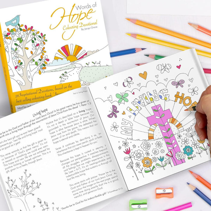Words of Hope: A Colouring Devotional, by Jacqui Grace