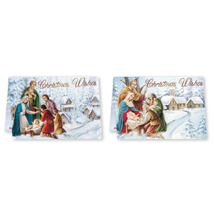 Christian Christmas Cards, 3D Pop Up Christmas Cards, Holy Family Nativity Scene 2 Designs